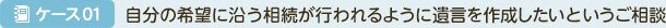 ケース01 自分の希望に沿う相続が行われるように遺言を作成したいというご相談